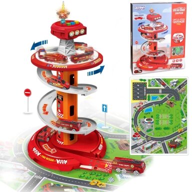WOOPIE Spiralinis garažas-trasą automobiliukams 3 vnt.
