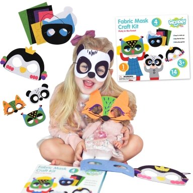WOOPIE ART&FUN Kūrybinis rinkinys Veltinės kaukės Pasidaryk pats 4 vnt.