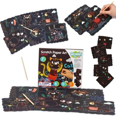 WOOPIE ART&FUN Kūrybinis rinkinys vaikams – nubraukymo (scratch) kortelės, 7 el.