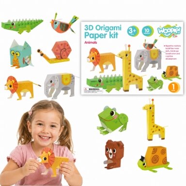 WOOPIE ART&FUN Kūrybinis rinkinys 3D origami „Pasidaryk pats“ 10 gyvūnėlių