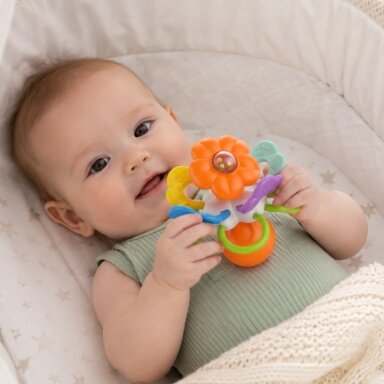WOOPIE BABY Sensorinis barškutis-kramtukas Gėlytė 0m+
