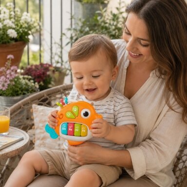 WOOPIE BABY Interaktyvus pianinas Žuvelė Muzikiniai vargonėliai Garsai Šviesa 18m+