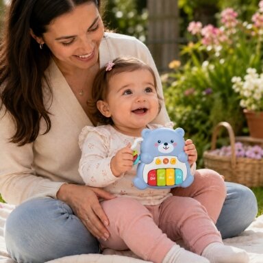 WOOPIE BABY Interaktyvus pianinas Muzikinis meškiukas 1 el.