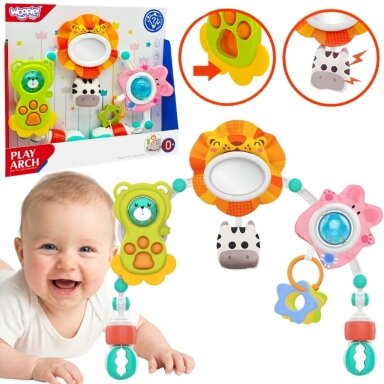 WOOPIE BABY Sensorinis lankas lovytei ir vežimėliui Gyvūnai Liūtas Meškiukas