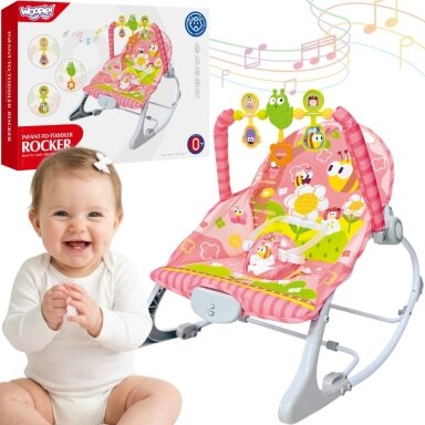 WOOPIE BABY Gultukas supynė su vibracija ir žaislų lanku rožinis