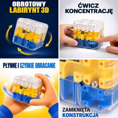 WOOPIE galvosūkis loginis žaidimas 3D labirinto kubas mėlynas