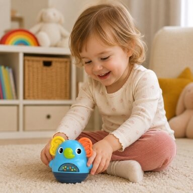 WOOPIE BABY Vaikiška vėduoklė-drambliukas barškutis sensorinis interaktyvus 6 mėn.+