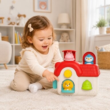 WOOPIE BABY Interaktyvus Pop-Up namelis Iššokantys gyvūnėliai Manipuliacinis žaislas 18m+
