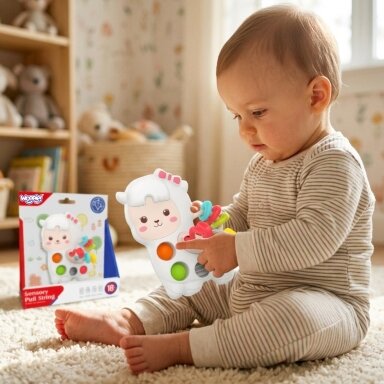 WOOPIE BABY Sensorinis manipuliacinis Montessori žaislas Lama 18m+