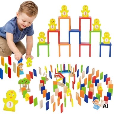 VIGA Medinis domino takelis 122 el.