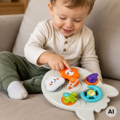 WOOPIE BABY Edukacinė veiklos lenta Raketa 7in1