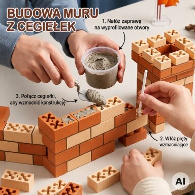 WOOPIE DIY konstrukcinis rinkinys iš plytelių Pilis 273 vnt. Statybinės plytelės