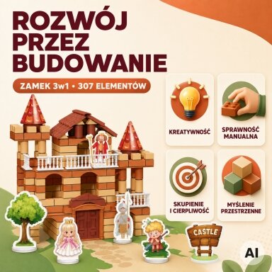 WOOPIE Pilis iš plytelių 506 vnt. Figūrėlės Konstruktorius „Pasidaryk pats“ vaikams