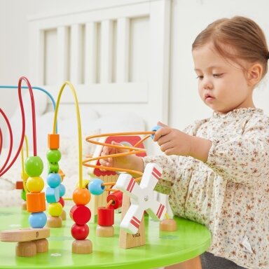 Viga Medinis edukacinis sensorinis staliukas su labirintu XXL Montessori