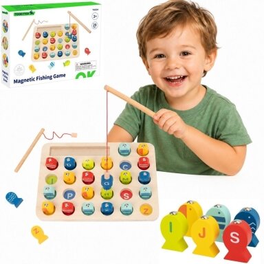 Tooky Toy Medinis žaidimas Žvejyba Raidžių mokymasis 29 el.