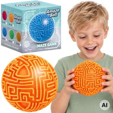 WOOPIE Oranžinis 3D rutulio labirintas vikrumo žaidimas galvosūkis