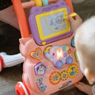 WOOPIE BABY Interaktyvi muzikinė vaikštynė-stumdukas + piešimo lentelė WOOPIE BABY Interaktyvi muzikinė vaikštynė-stumdukas + piešimo lentelė