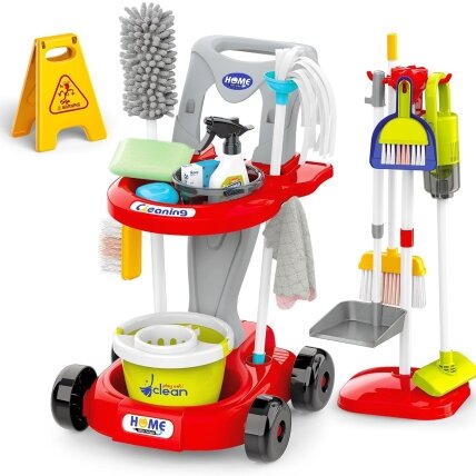 WOOPIE Valymo rinkinys XXL 3 viename vežimėlis 29 el. Raudonas