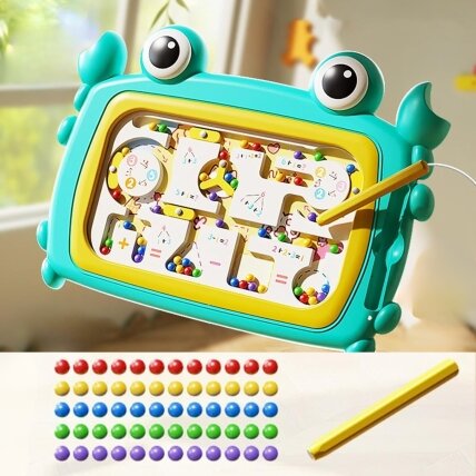 WOOPIE Magnetinė Montessori edukacinė lenta Labirintas Krabas, turkio spalvos 3