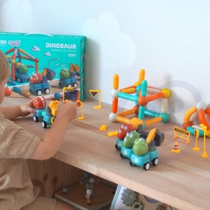 WOOPIE magnetinės konstravimo kaladėlės Dinozaurai 84 el. 2 WOOPIE magnetinės konstravimo kaladėlės Dinozaurai 84 el. 2
