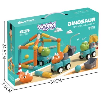 WOOPIE magnetinės konstravimo kaladėlės Dinozaurai 84 el. 14