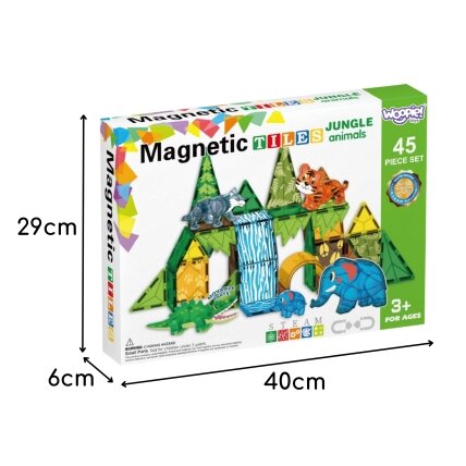 WOOPIE magnetinės konstrukcinės 3D kaladėlės edukacinis rinkinys Džiunglių gyvūnai 45 el. 7 WOOPIE magnetinės konstrukcinės 3D kaladėlės edukacinis rinkinys Džiunglių gyvūnai 45 el. 7