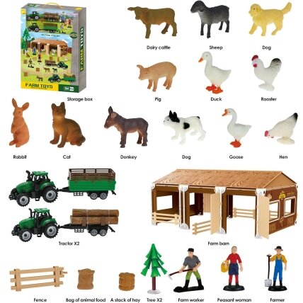 WOOPIE rinkinys Mažasis ūkininkas XL ūkio figūrėlės 10 WOOPIE rinkinys Mažasis ūkininkas XL ūkio figūrėlės 10