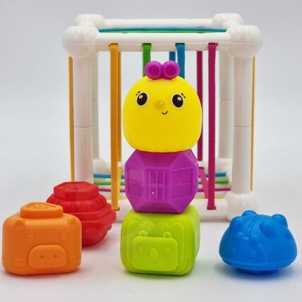 WOOPIE BABY Elastingas sensorinis kubas – rūšiuoklis vaikams Gyvūnėliai + barškutis 7 el. 2 WOOPIE BABY Elastingas sensorinis kubas – rūšiuoklis vaikams Gyvūnėliai + barškutis 7 el. 2