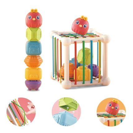 WOOPIE BABY Elastingas sensorinis kubas – rūšiuoklis vaikams Gyvūnėliai + barškutis 7 el. 5 WOOPIE BABY Elastingas sensorinis kubas – rūšiuoklis vaikams Gyvūnėliai + barškutis 7 el. 5