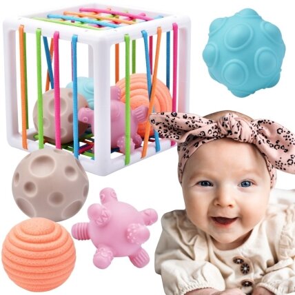 WOOPIE BABY Elastingas sensorinis kubas-rūšiuoklis vaikams Pašėlusios formos 5 vnt. WOOPIE BABY Elastingas sensorinis kubas-rūšiuoklis vaikams Pašėlusios formos 5 vnt.