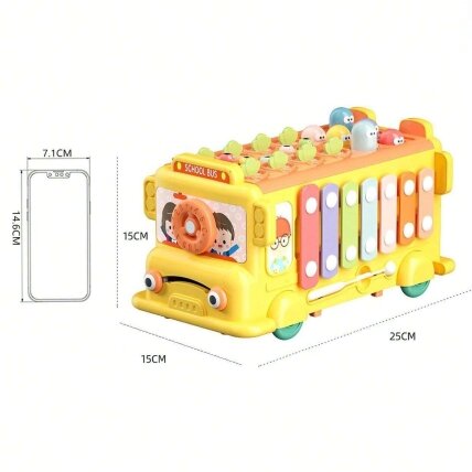 WOOPIE BABY Interaktyvus Montessori edukacinis autobusas 6in1 Plaktukas Ksilofonas +18 mėn. 7