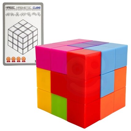 WOOPIE Magnetinių 3D Tetris kaladėlių dėlionė su kortelių rinkiniu 6