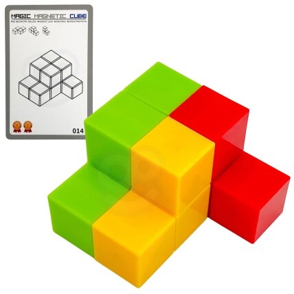 WOOPIE Magnetinių 3D Tetris kaladėlių dėlionė su kortelių rinkiniu 8