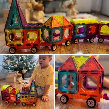 WOOPIE 3D magnetinės kaladėlės, traukinio rinkinys 71 el. 3 WOOPIE 3D magnetinės kaladėlės, traukinio rinkinys 71 el. 3