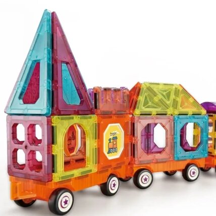 WOOPIE 3D magnetinės kaladėlės, traukinio rinkinys 71 el. 9