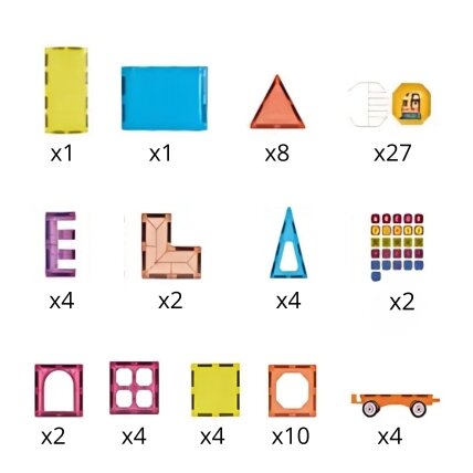 WOOPIE 3D magnetinės kaladėlės, traukinio rinkinys 71 el. 10