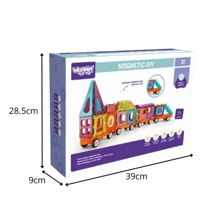 WOOPIE 3D magnetinės kaladėlės, traukinio rinkinys 71 el. 11 WOOPIE 3D magnetinės kaladėlės, traukinio rinkinys 71 el. 11