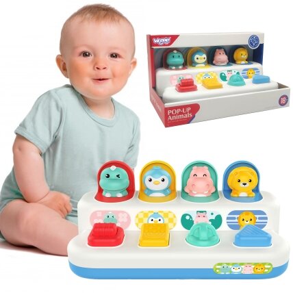 WOOPIE BABY edukacinis žaislas Iššokantys gyvūnėliai POP-UP 5 WOOPIE BABY edukacinis žaislas Iššokantys gyvūnėliai POP-UP 5