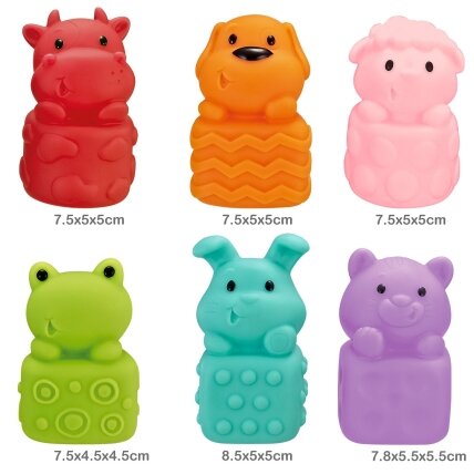 WOOPIE BABY Sensoriniai minkšti gyvūnėliai rinkinys 6 vnt. 4 WOOPIE BABY Sensoriniai minkšti gyvūnėliai rinkinys 6 vnt. 4