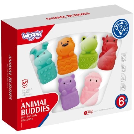 WOOPIE BABY Sensoriniai minkšti gyvūnėliai rinkinys 6 vnt. 8
