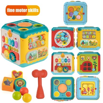 WOOPIE BABY Daugiafunkcis Montessori veiklos kubas 6in1 – 18 mėn.+ 6 WOOPIE BABY Daugiafunkcis Montessori veiklos kubas 6in1 – 18 mėn.+ 6