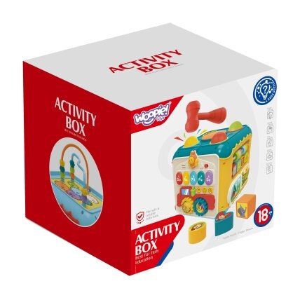 WOOPIE BABY Daugiafunkcis Montessori veiklos kubas 6in1 – 18 mėn.+ 7