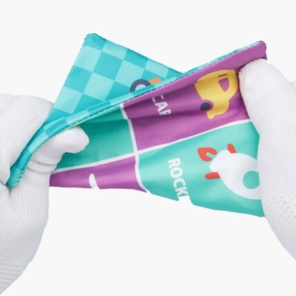 WOOPIE BABY edukacinis sensorinis žaislas Ponia Etiketė Servetėlių dėžutė 6 WOOPIE BABY edukacinis sensorinis žaislas Ponia Etiketė Servetėlių dėžutė 6