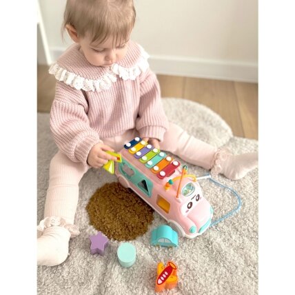 WOOPIE BABY Muzikinis automobiliukas – rūšiuoklė su ksilofonu, rožinis 3
