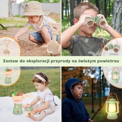 WOOPIE Discovery Mažojo tyrinėtojo rinkinys Kempingo palapinė XXL stovyklavimui 15 el. 2