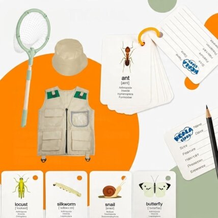 WOOPIE Discovery Mažojo tyrinėtojo rinkinys: žiūronai, kompasas, tinklas vabzdžiams ir drugeliams, žibintuvėlis 10 WOOPIE Discovery Mažojo tyrinėtojo rinkinys: žiūronai, kompasas, tinklas vabzdžiams ir drugeliams, žibintuvėlis 10
