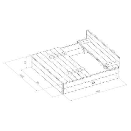 Axi smėlio dėžė Ella 100 x 95 pilka 10