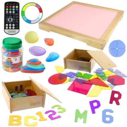 MASTERKIDZ LED šviesos panelis Spalvų keitimas pulteliu + priedų rinkinys MASTERKIDZ LED šviesos panelis Spalvų keitimas pulteliu + priedų rinkinys