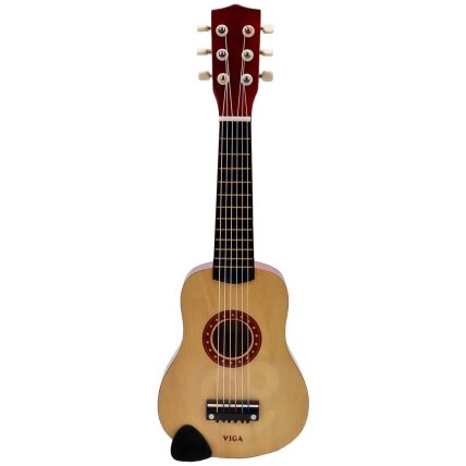 Viga medinė vaikiška gitara, natūrali 21 colio, 6 stygų 2