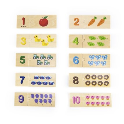 VIGA medinių dėlionių rinkinys „Suderink skaičius“ Montessori 1 VIGA medinių dėlionių rinkinys „Suderink skaičius“ Montessori 1